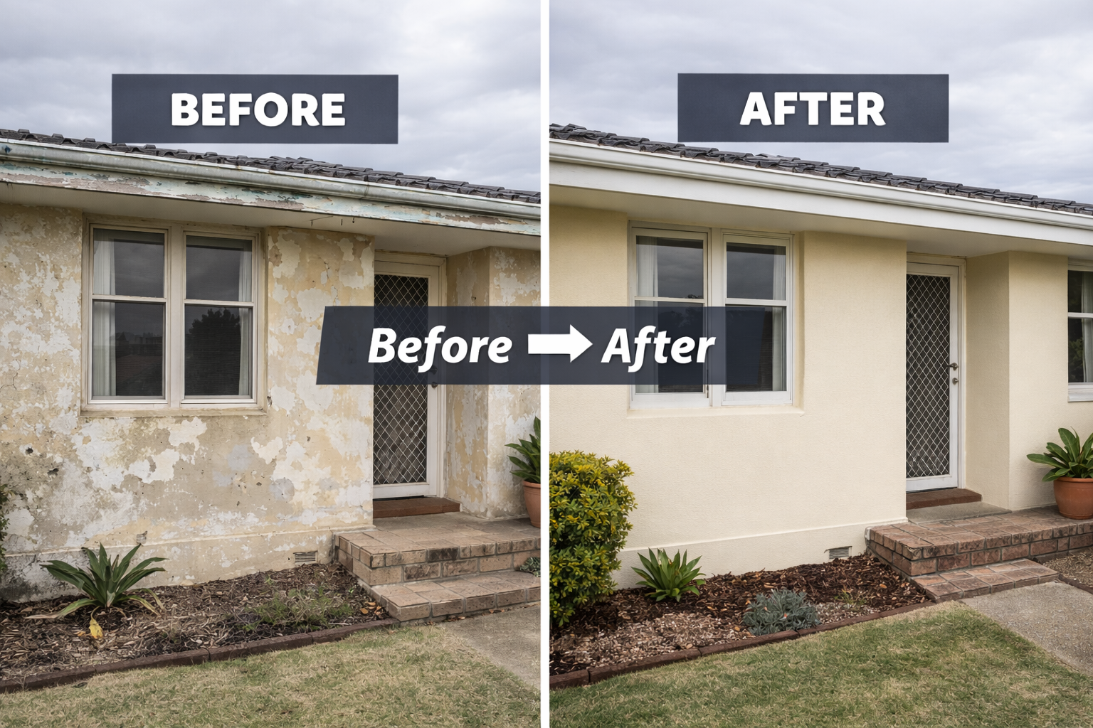 Exterior house painting - weatherboard home
